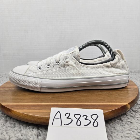 Converse Women 10 CTAS All Star Shoreline Ox White Gray Y2K Casual Daily Sneaker - Picture 1 of 12